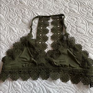 Aerie Lace Hunter Green Bralette